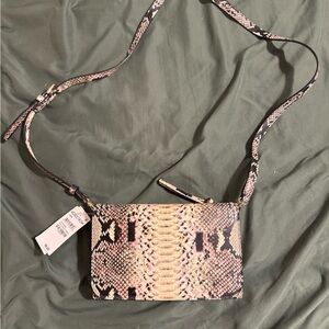 Nordstrom Snake-Print Crossbody Bag in Pink and Tan